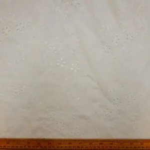 Polycotton Fabric Broderie Anglais Ivory