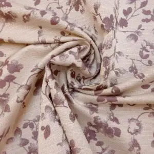 Curtain Fabric Beaumont Floral Dusky Violet Cream