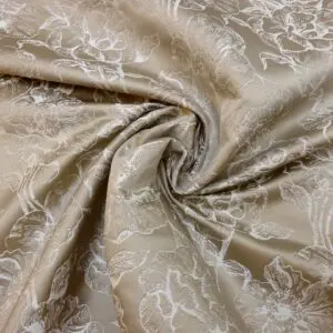 Curtain Fabric Beaumont Cabbage Rose Beige/Ivory