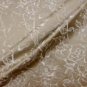Curtain Fabric Beaumont Cabbage Rose Beige/Ivory