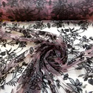 Sequinned Net Fabric Burlesque Hottie Dusty Pink