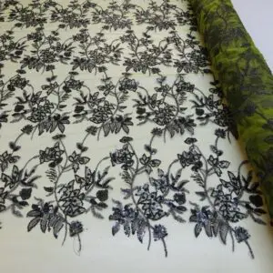 Sequinned Net Fabric Burlesque Hottie Sugar Snap Pea Green