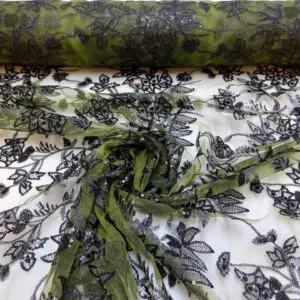 Sequinned Net Fabric Burlesque Hottie Sugar Snap Pea Green