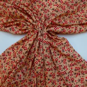 Viscose Fabric Floral Helix Mix Peach