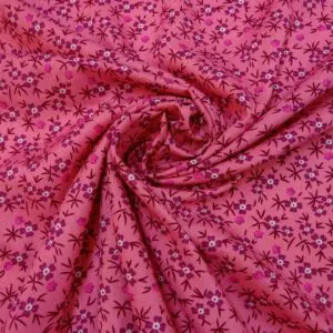 Viscose Fabric Floral Helix Mix Pink