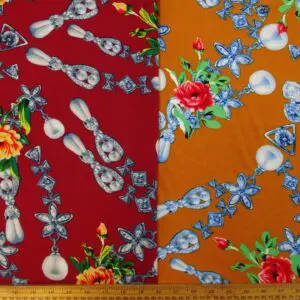 Viscose Fabric Pearl Diamonds