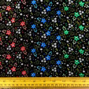 Corduroy Fabric Skinny Rib Floral Edelweiss