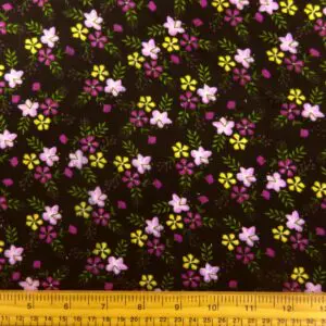 Corduroy Fabric Skinny Rib Floral Fairy Foxglove Mauve