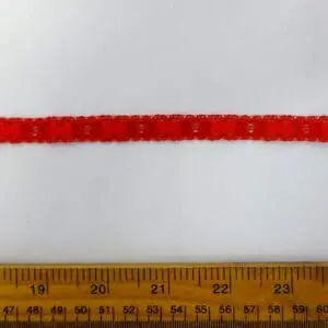 Flat Lace Trimming Australia 1cm Wide Red