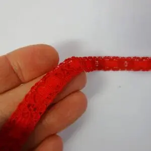 Flat Lace Trimming Australia 1cm Wide Red
