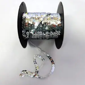 Strung Sequins Trimming 6mm Wide Silver