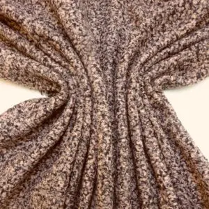 Jacketing Fabric Faux Boiled Wool Boucle Pink Black