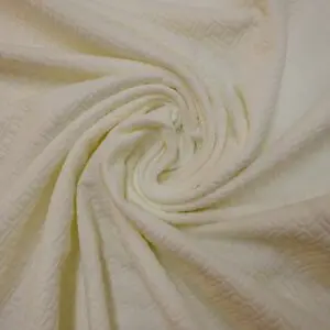 Jersey Fabric 3D Quilted Diamonds Ivory