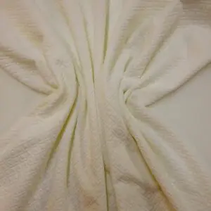 Jersey Fabric 3D Quilted Diamonds Ivory