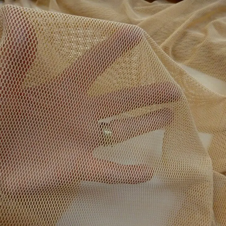 Heavy Power Net Fabric Spandex Body Stocking Nude