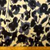 Printed Satin Fabric Miami Brush Weed Navy Ivory