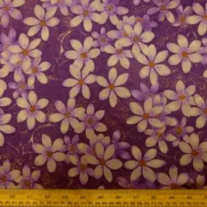 Satin Fabric Liquid Print Floral Windswept Dusty Pink