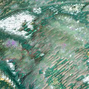 Sequin Fabric On Net Reversible Flip Jade Mother Of Pearl