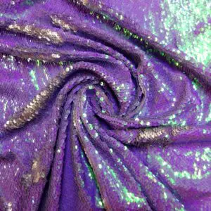 Sequin Fabric On Net Reversible Strictly Ballroom Mauve Silver
