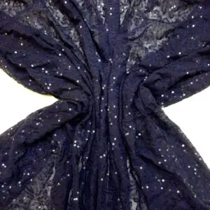 Sequin Fabric Blitz On Stretch Net Seconds Quality Navy