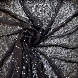 Sequin Fabric Blitz On Stretch Net Seconds Quality Black