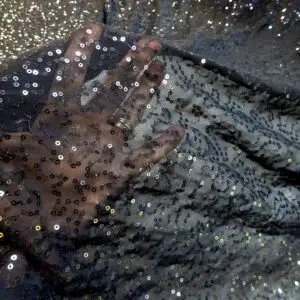 Sequin Fabric Blitz On Stretch Net Seconds Quality Black