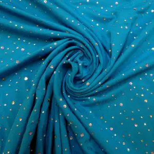 T-Shirting Fabric Disc Sequin Turquoise