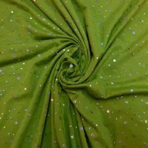T-Shirting Fabric Disc Sequin Apple Wicked Green