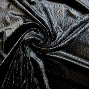 Velour Fabric Steamed Velour Frequency Black
