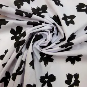 Polyester Cotton Fabric Forget Me Knot Black