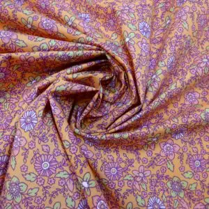 Polyester Cotton Fabric Umbrella Flower Peach