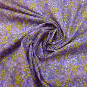 Polyester Cotton Fabric Umbrella Flower Mauve