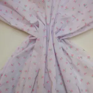 Polyester Cotton Fabric Floral Tipsey Tulips Pink