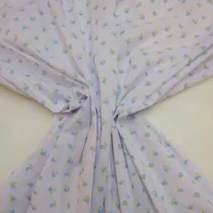 Polyester Cotton Fabric Floral Tipsey Tulips Blue