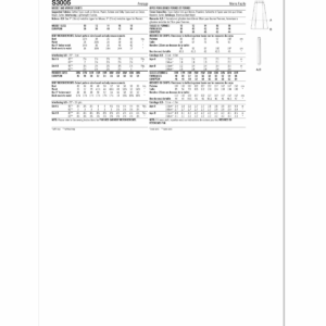 Simplicity Sewing Pattern 3005