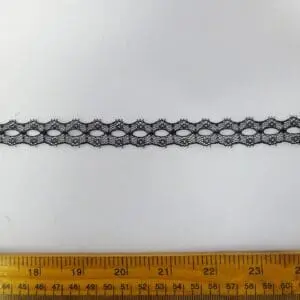 Black Lace Trimming 1.5cm Wide Gothic Code Jam