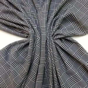 Suiting Fabric Chelsea Checks Black White