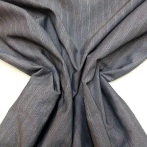Suiting Fabric Pin Stripe Funky Mid Grey Blue