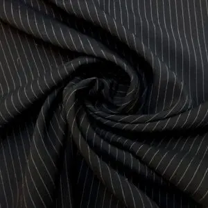 Suiting Fabric 1cm Pin Stripe Corporate Law Dark Navy White