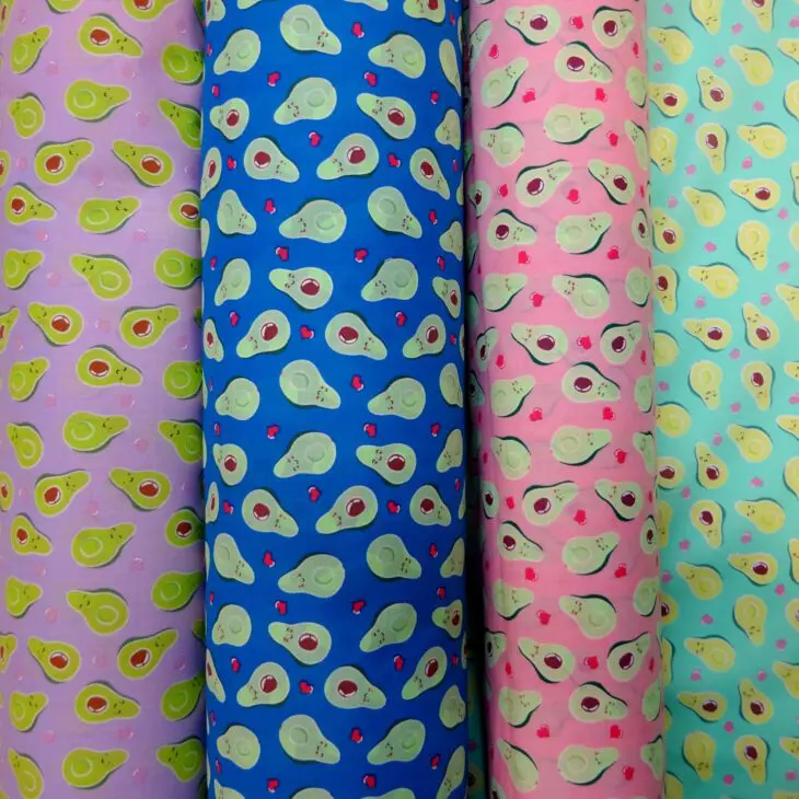 Polyester Cotton Fabric Avocado Toast Lime
