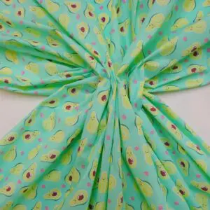 Polyester Cotton Fabric Avocado Toast Lime Mint