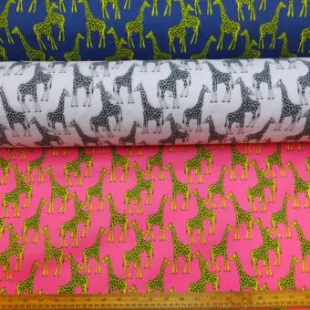 Polyester Cotton Fabric Funky Giraffe