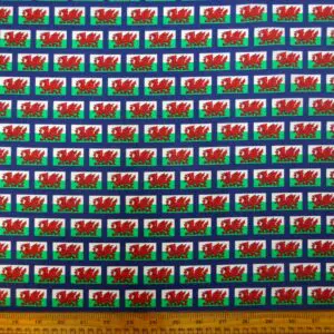 Polyester Cotton Fabric Welsh Dragon Flags