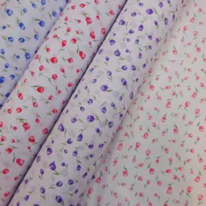 Polyester Cotton Fabric Floral Molly Tulips