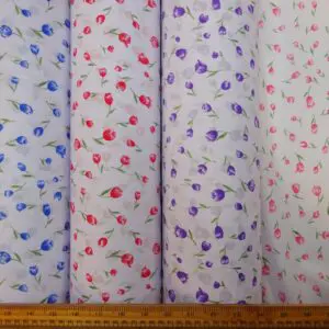 Polyester Cotton Fabric Floral Molly Tulips