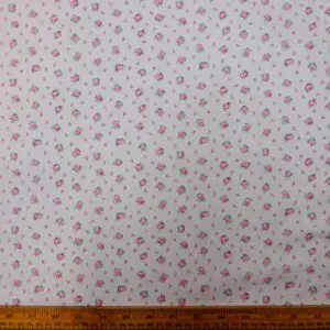 Polyester Cotton Fabric Floral Fiesta Pink