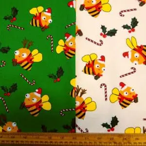 Christmas Cotton Fabric Hap Bee Christmas