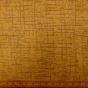 Curtain Fabric Flocked Finish Abstract Sticks Gold/Taupe Tone