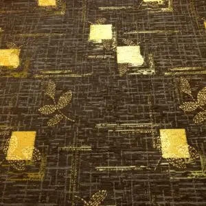 Curtain Fabric Chenille Squares Beige/Brown