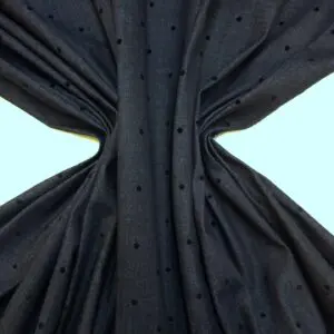 Denim Fabric Indigo Flock Spot Black Rigid Woven